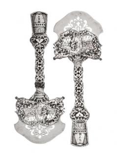 Appraisal: A Pair of American Silver Asparagus Servers Marshall Field Co