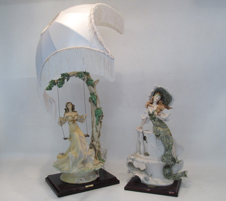 Appraisal: GIUSEPPE ARMANI FIGURAL RESIN SCULTURE AND LAMP the first titled