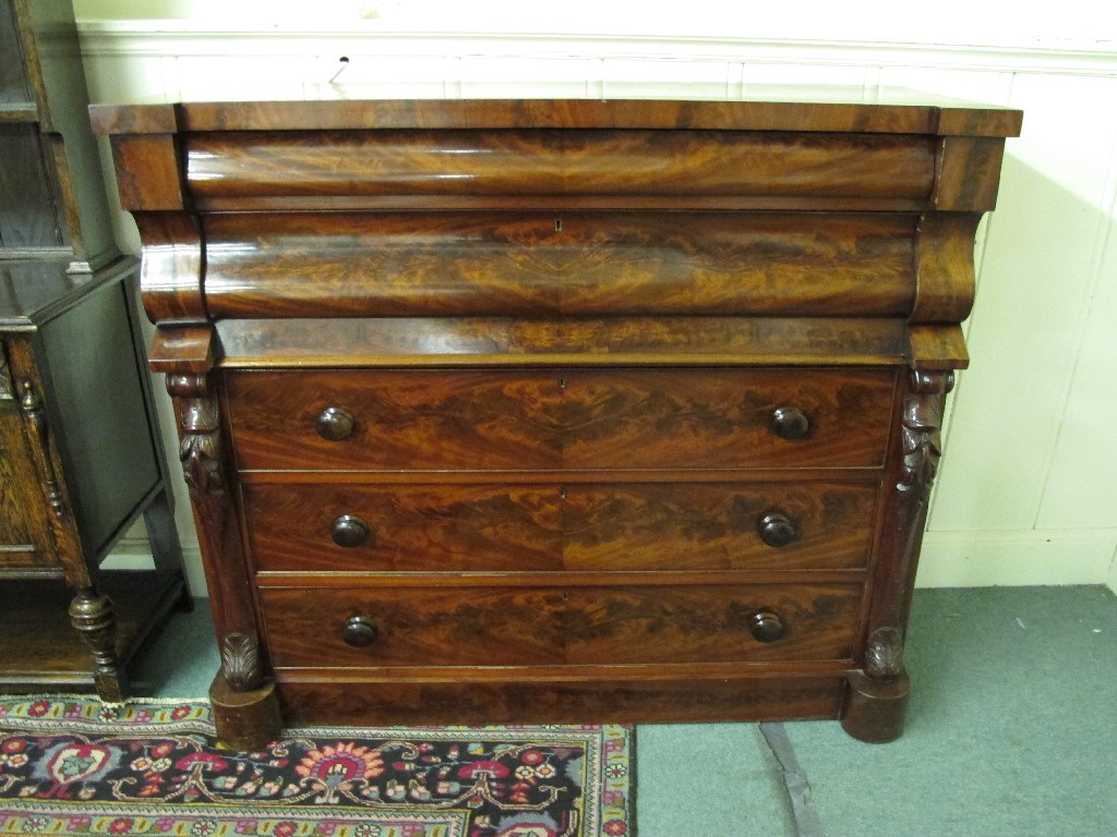 Appraisal: Victorian mahogany Ogee chest of drawers