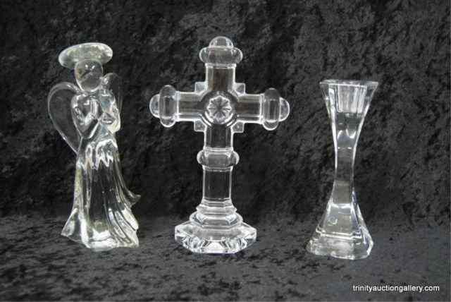 Appraisal: Villeroy Boch Lead Crystal Candle Cross AngelThis is for a