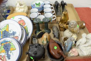 Appraisal: Six box lots of miscellaneous items including Celina pottery dish