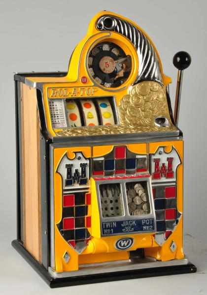 Appraisal: Watling Checkerboard Coin-Op Machine New wood case Nice newer reproduction