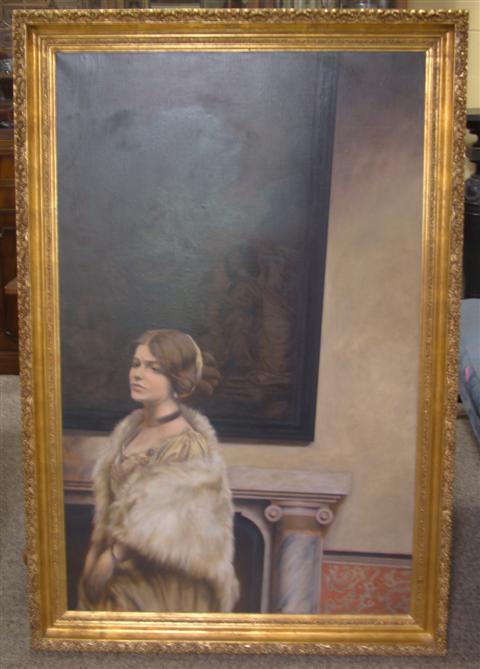 Appraisal: AMERICAN TH CENTURY PORTRAIT OF A LADY Oil on canvas