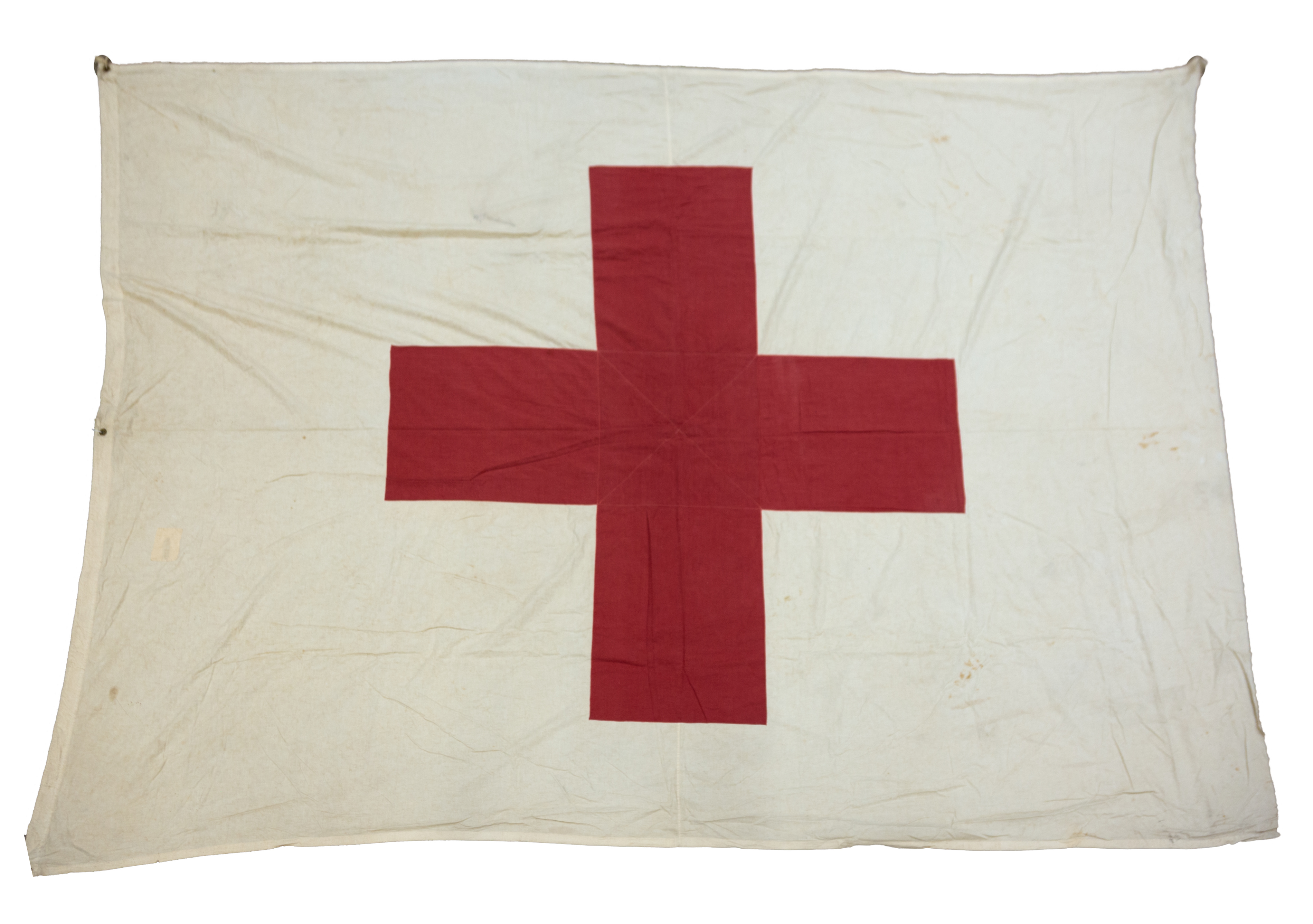 Appraisal: SPANISH STYLE SHIP'S FLAG AND AMERICAN RED CROSS FLAG Spanish