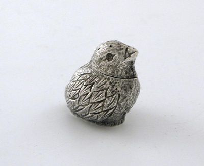 Appraisal: An Edwardian silver novelty pepper pot modelled as a wren