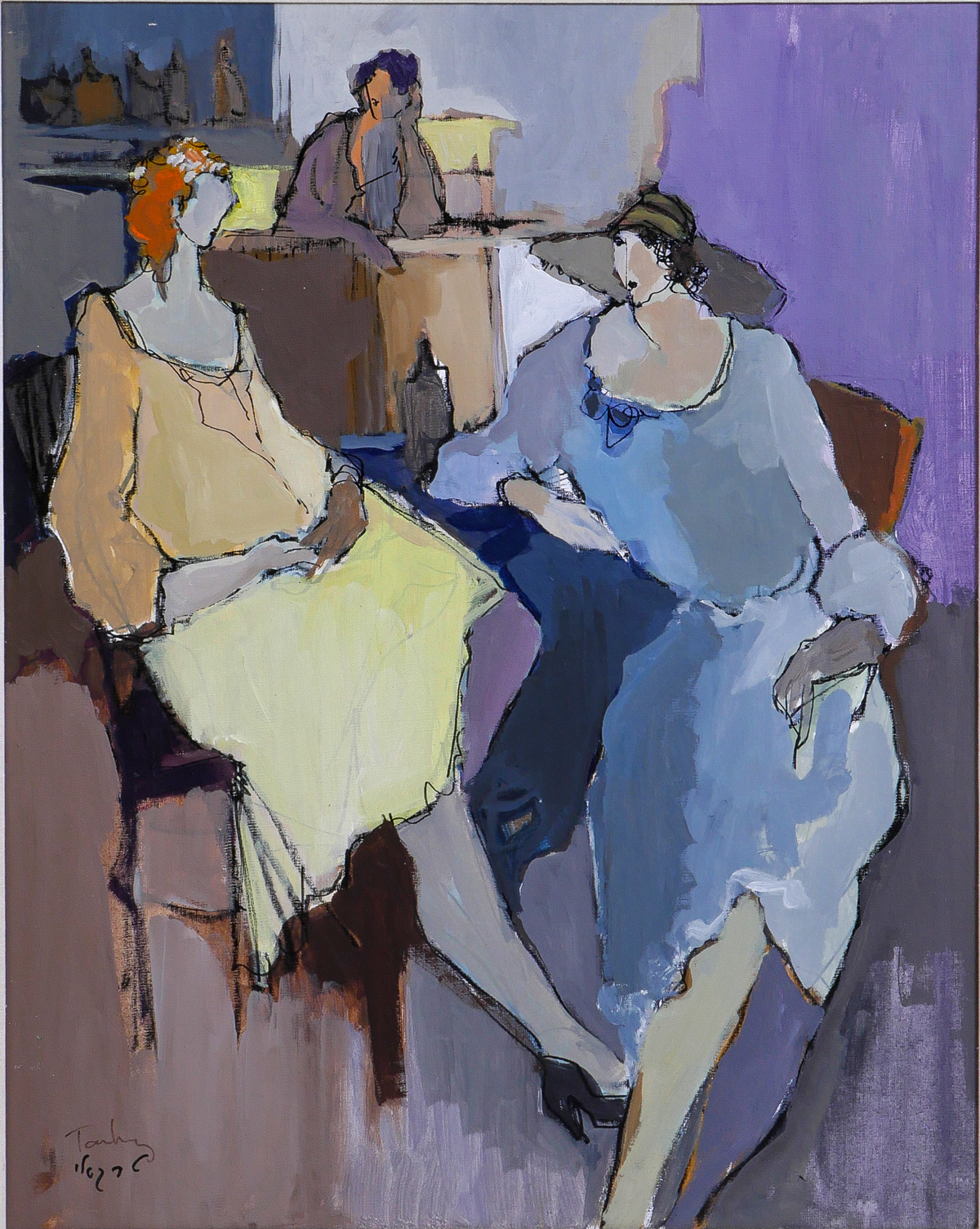 Appraisal: TARKAY Itzchak Israeli - Three Ladies Seated in an Interior