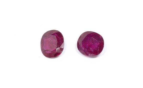 Appraisal: TWO UNMOUNTED BURMA RUBIES antique-oval ruby of ct and antique-oval