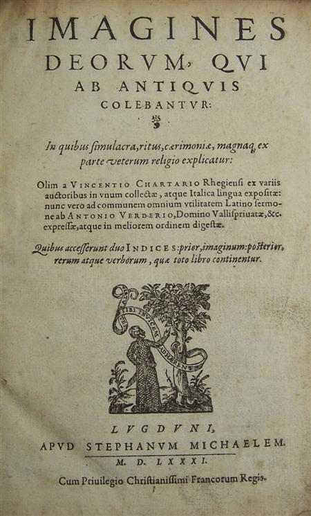 Appraisal: Cartari Vincenzo Imagines Deorum qui ab antiquis colebantur Lyons Estienne