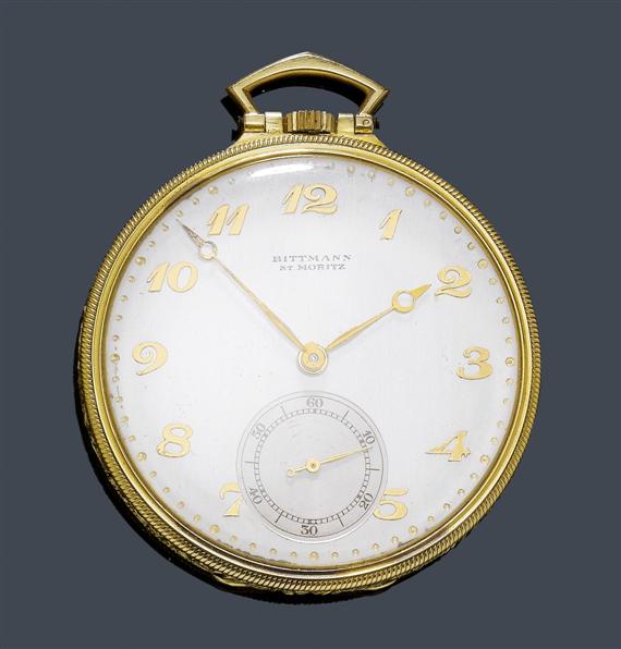 Appraisal: A ZODIAC POCKET WATCH BITTMANN 's Yellow gold A flat