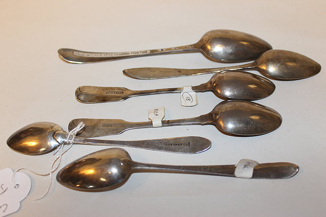 Appraisal: FOUR IRISH SILVER TEASPOONS to include one with a makers