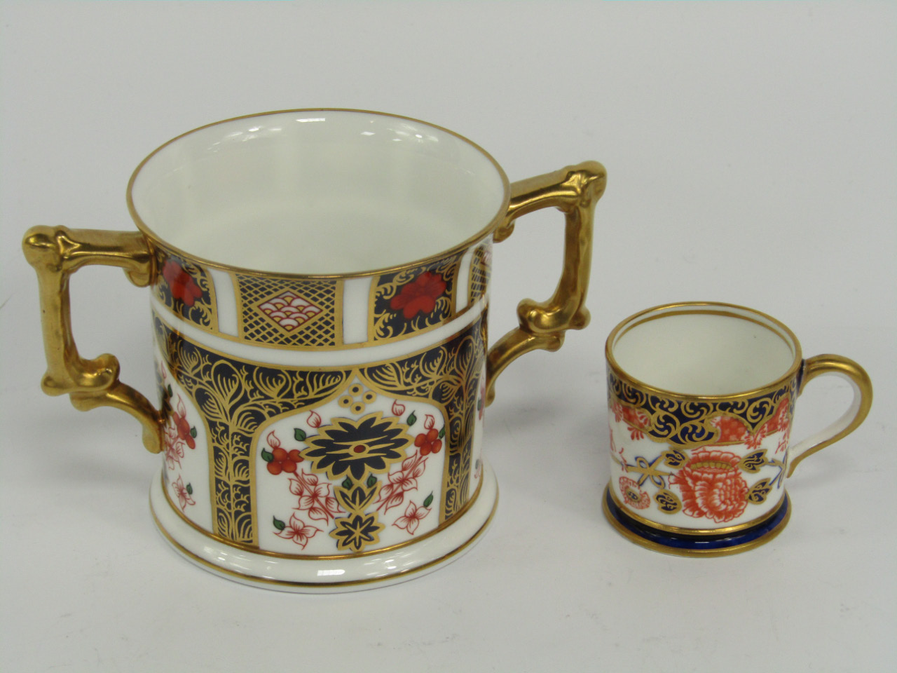 Appraisal: A Royal Crown Derby porcelain Old Imari loving cup circa