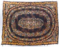 Appraisal: LARGE COLORFUL ROOM SIZE HOOKED RUG Center field has flower