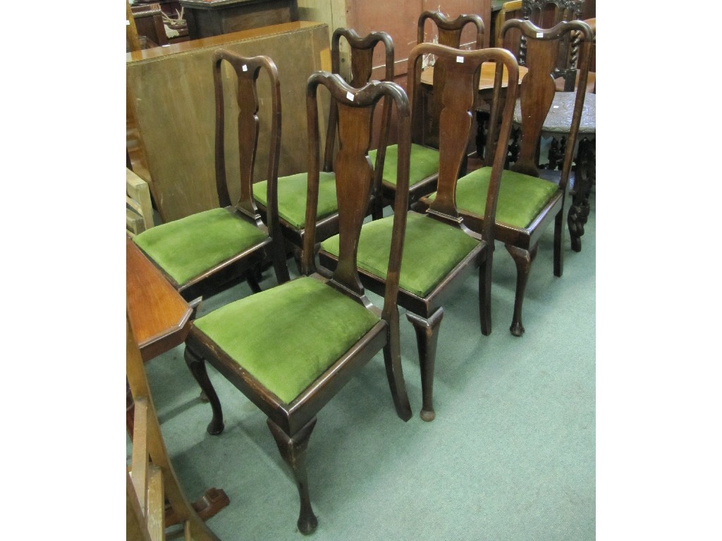 Appraisal: Near set of six high splatback dining chairs