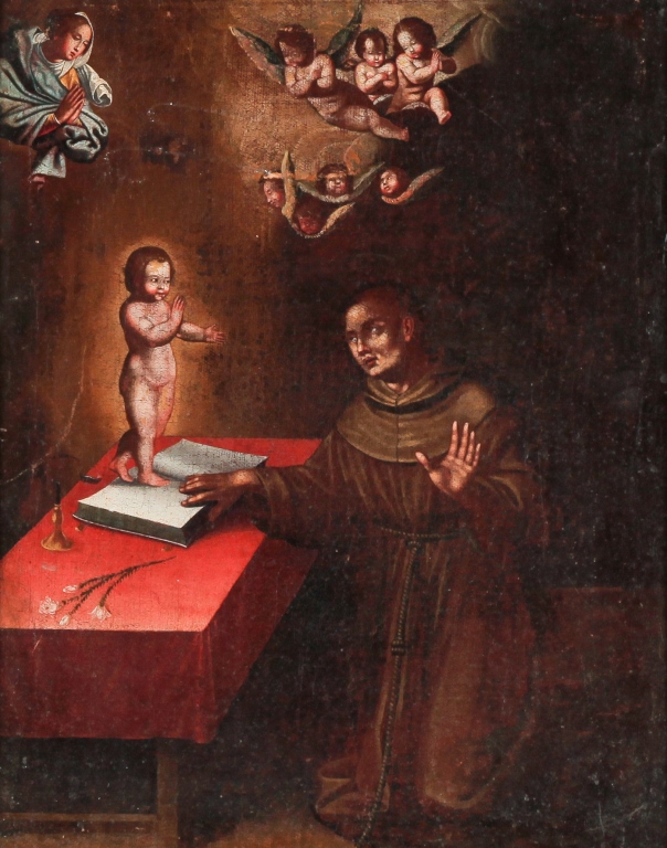 Appraisal: PORTRAIT OF SAINT FRANCIS European school th- th century Oil