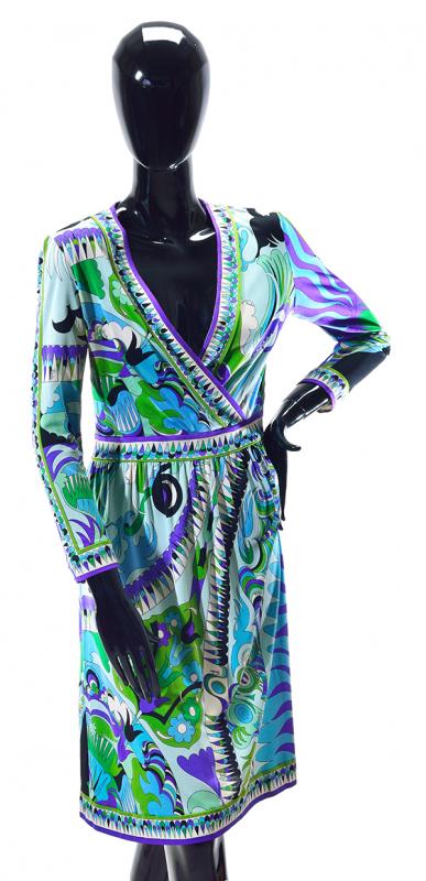 Appraisal: A LATE 'S PUCCI DRESS Silk jersey with croos over