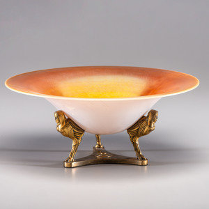 Appraisal: Steuben American Early th Century Bowl together with Figural Stand