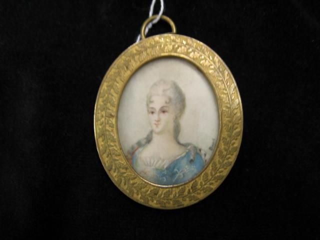 Appraisal: French Victorian Miniature Painting on Ivory of a Lady x