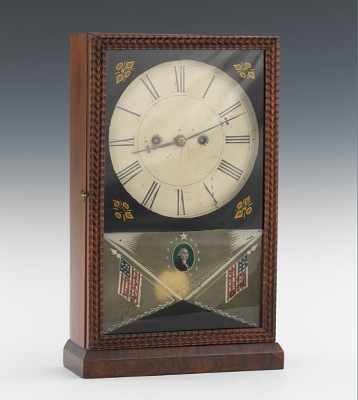 Appraisal: American Cottage Shelf Clock with S B Terry Movement Rosewood