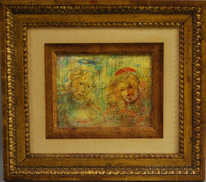 Appraisal: Edna Hibel American b Portrait Study of Two Children Signed