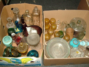 Appraisal: Selection of glassware to include eight small amber flash wine