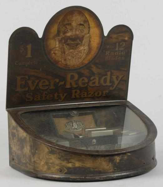 Appraisal: Tin Ever-Ready Safety Razor Advertising Display Description Original safety razor