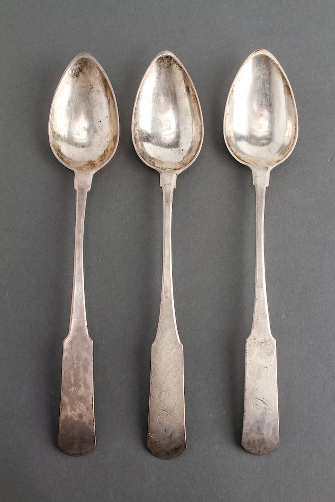 Appraisal: American Coin Silver Cleveland Serving Spoons Group of three American