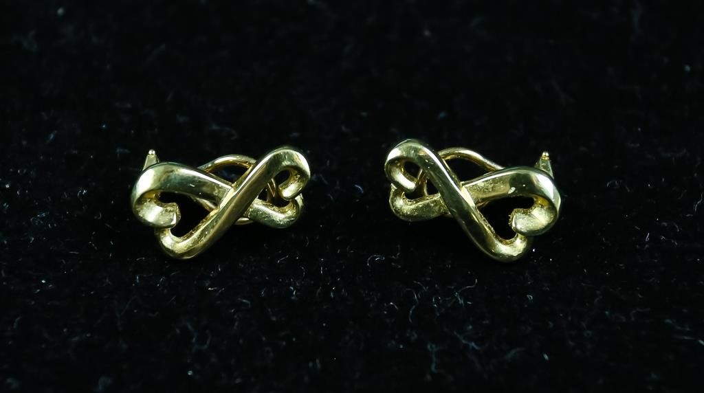 Appraisal: Pair of Paloma Picasso for Tiffany Co k gold heart