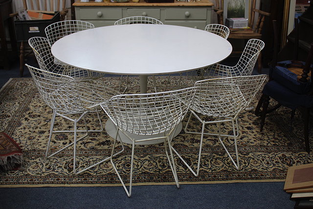 Appraisal: A MID TH CENTURY WHITE ARCARNA CIRCULAR DINING TABLE with