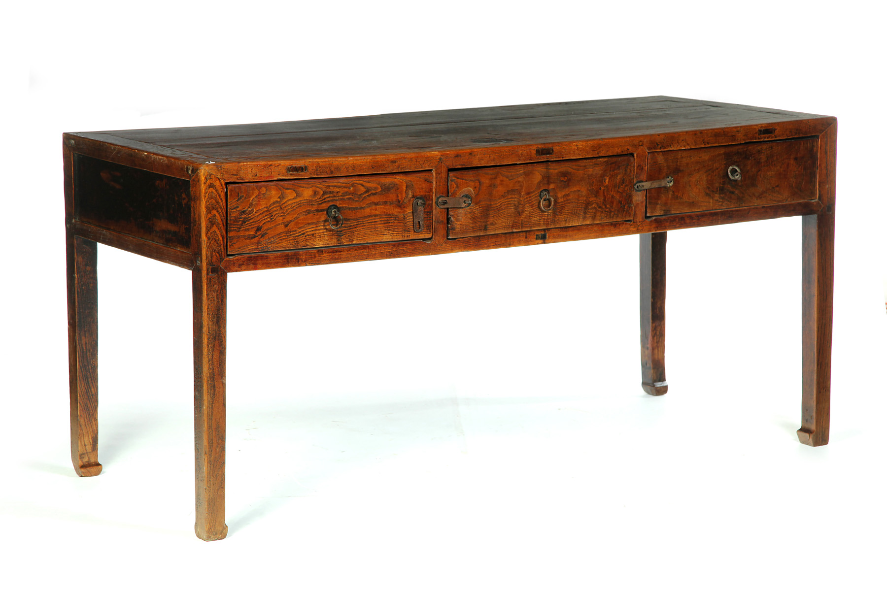 Appraisal: CHINESE DESK Late th-early th century elm Mortised construction Shaped