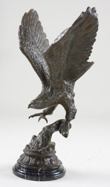 Appraisal: Bronze After Jules Moigniez FR - large eagle signed MOIGNIEZ