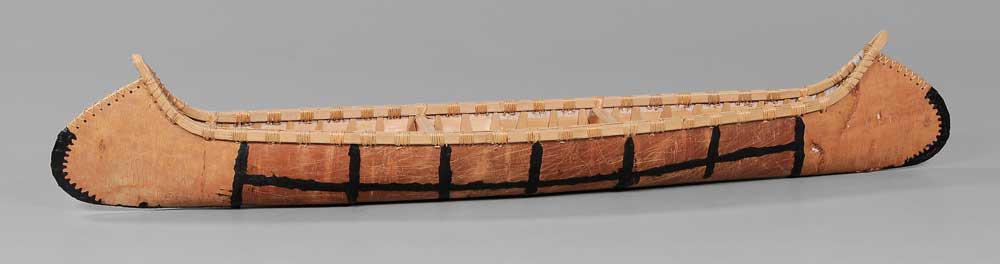 Appraisal: Model Birch Bark Canoe American th century otca style black