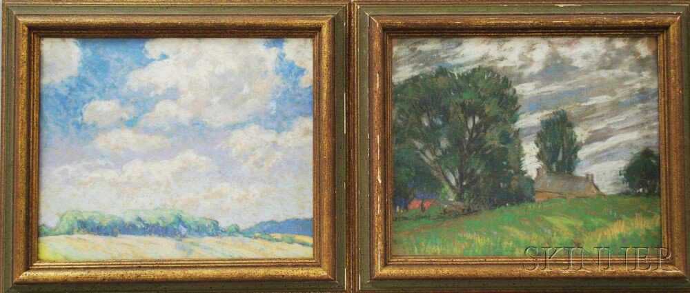 Appraisal: Albert Van Nesse Greene American - Two Landscapes Field with