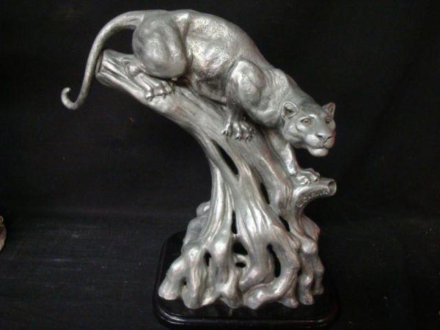 Appraisal: CARVIN Louis-Albert Aluminum Sculpture of Jaguar Signed Aluminum sculptures are