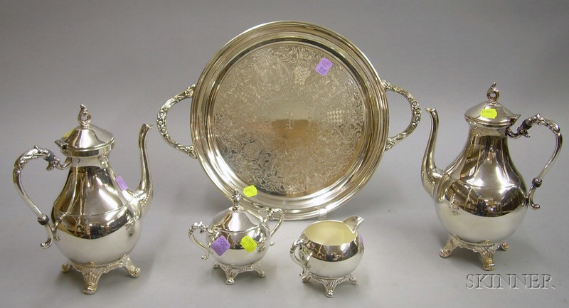 Appraisal: Sheriden Five-piece Silver Plated Tea and Coffee Service with Tray