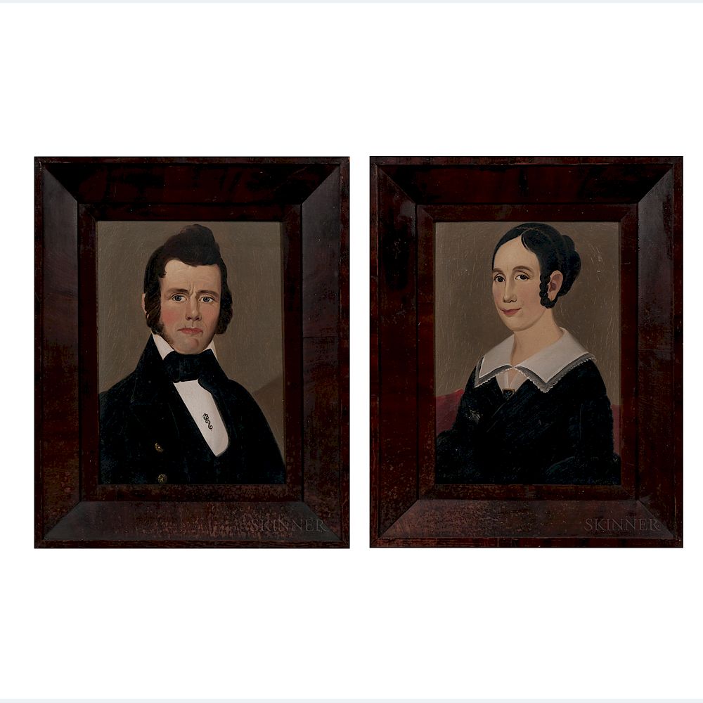 Appraisal: William Matthew Prior Massachusetts Maine - Pair of Portraits of