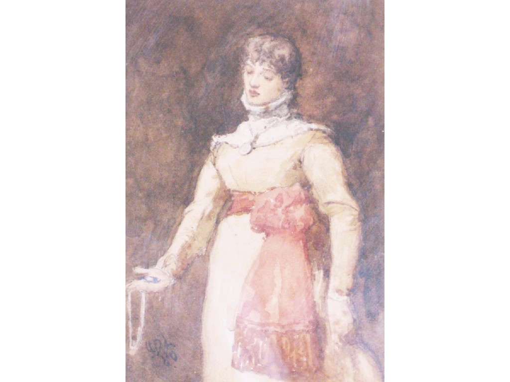 Appraisal: JAMES DROMGOLE LINTON Portrait of a Girl standing three-quarter-length signed