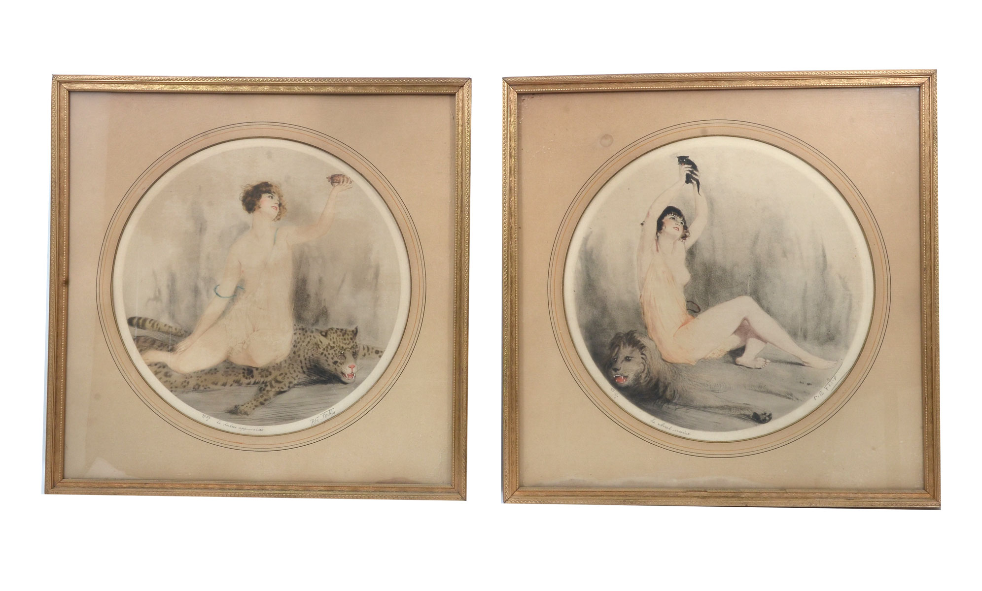 Appraisal: FELIX Paul Emile French th Century Two Boudoir Etchings The