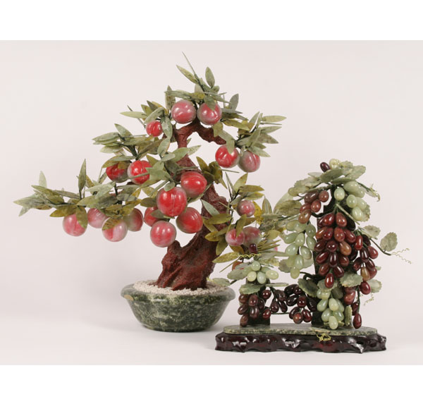 Appraisal: Lot of two Asian fruit tree arrangements one with stone