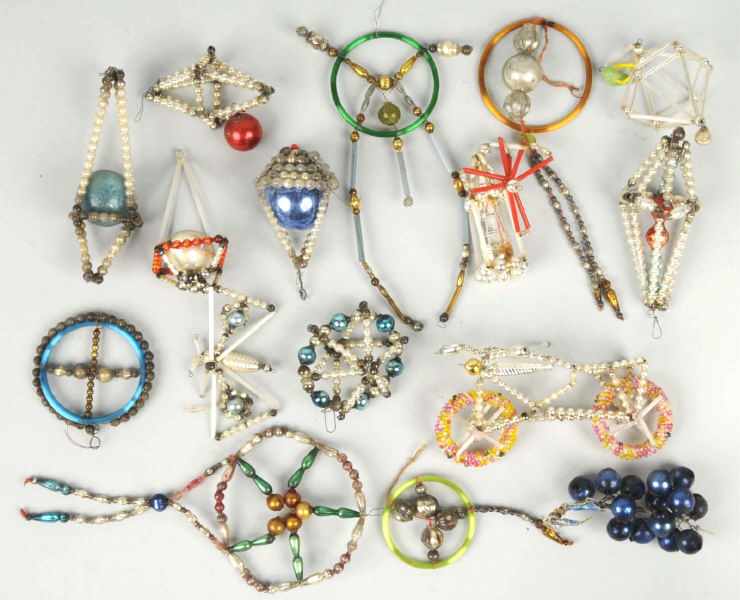 Appraisal: Lot of Beaded Ornaments Description Includes one bicycle one bird