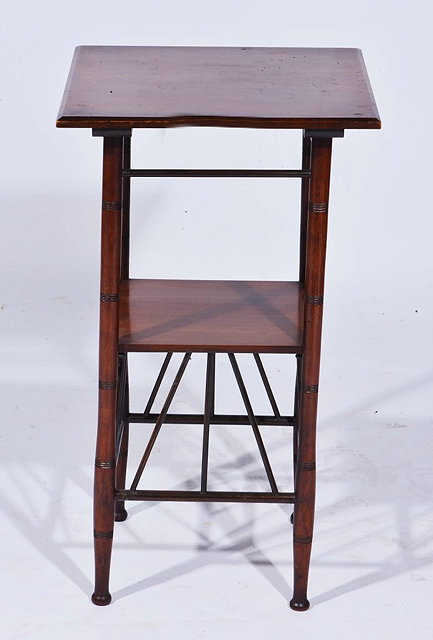 Appraisal: AN E W GODWIN STYLE WALNUT TWO TIER OCCASIONAL TABLE