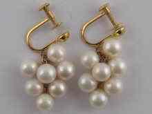 Appraisal: A pair of yellow metal tests carat gold cultured pearl