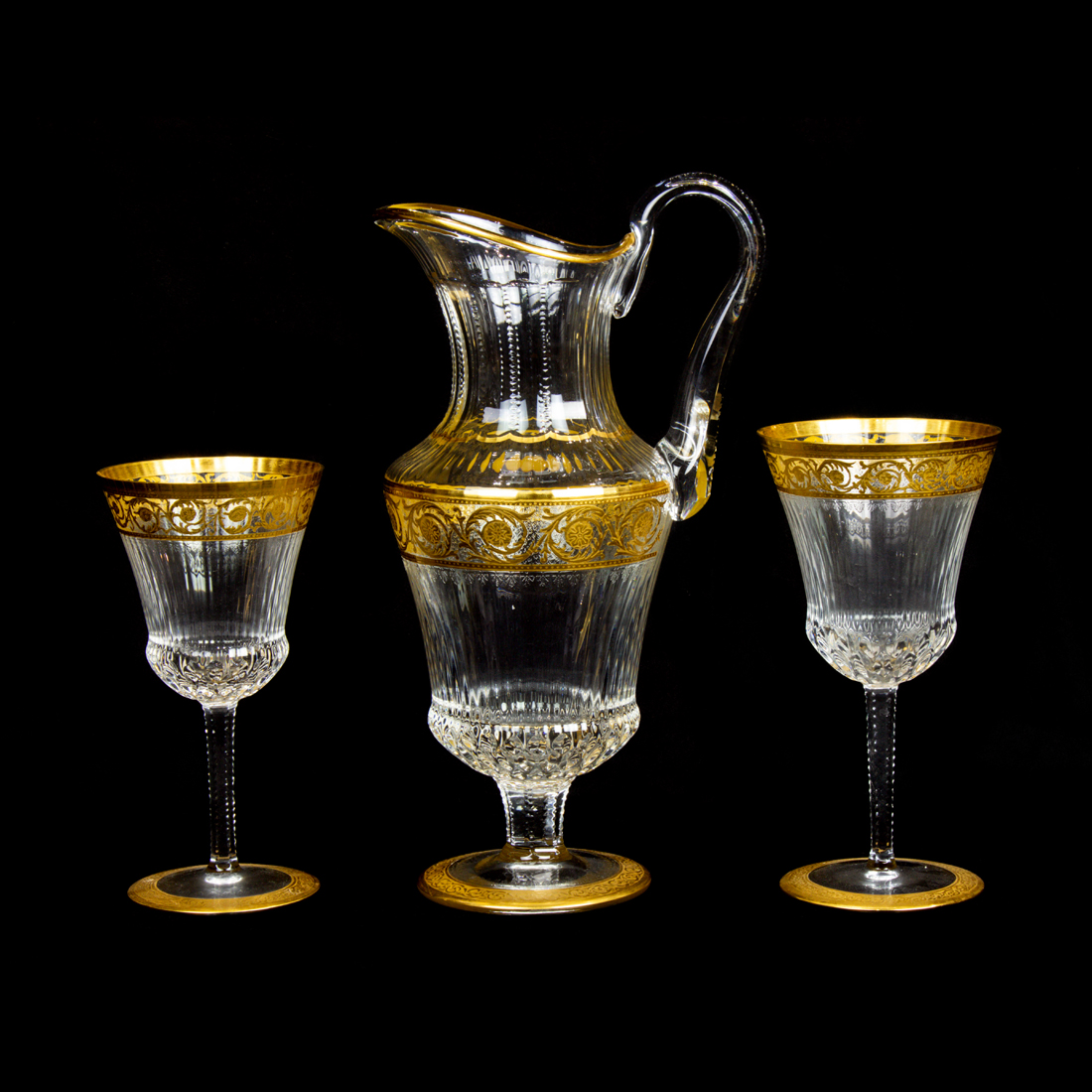 Appraisal: LOT OF ST LOUIS GILT CUT GLASS SUITE OF STEMWARE