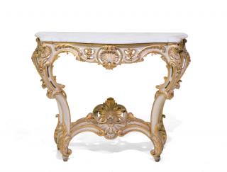 Appraisal: A LATE TH CENTURY LOUIS XV STYLE PARCEL GILT MARBLE