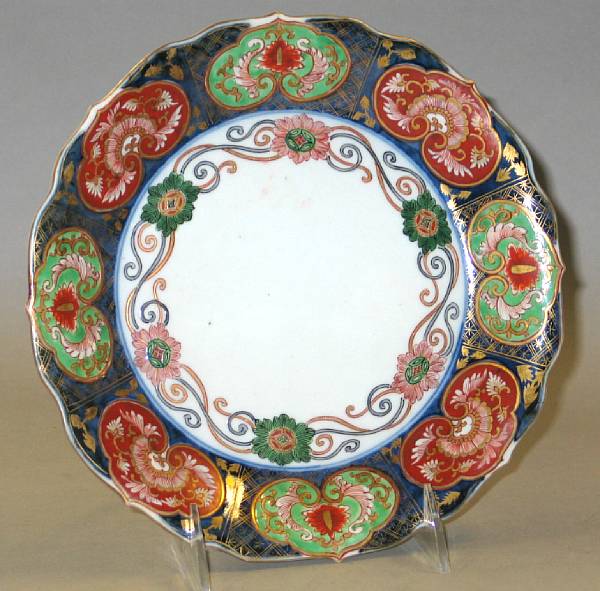 Appraisal: An Imari porcelain plate Meiji Period Finished with a barbed