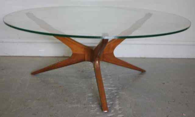 Appraisal: Freeform Midcentury Kagan Style Coffee Table With glass top From