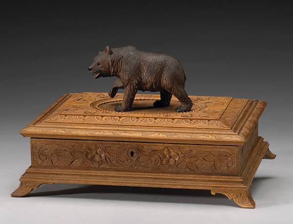 Appraisal: A Black Forest walnut box late th early th century