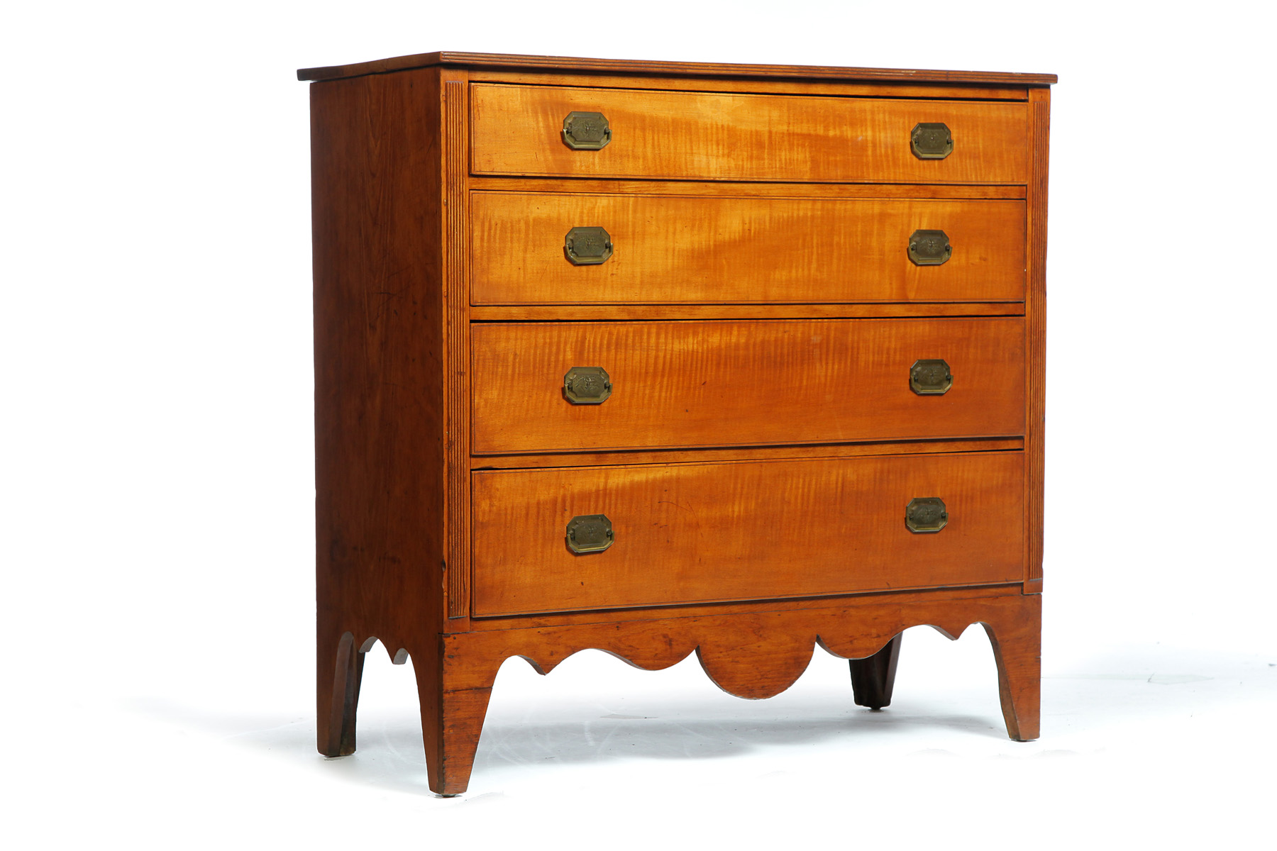 Appraisal: SOUTHERN HEPPLEWHITE CHEST OF DRAWERS Late th century cherry and