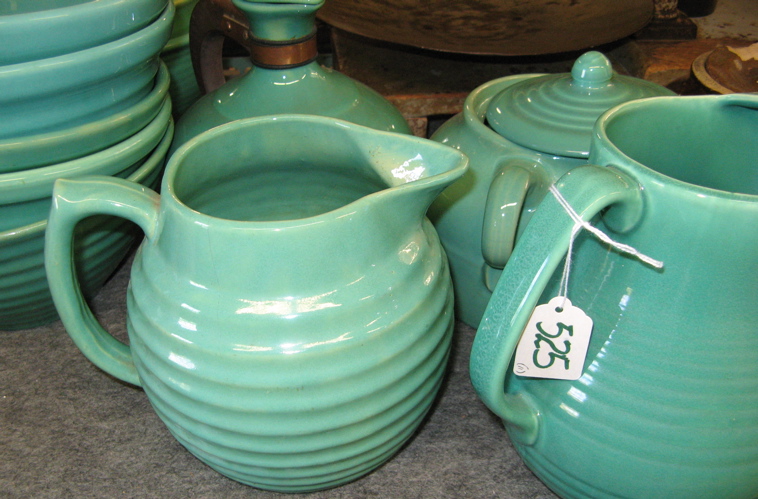 Appraisal: A GROUP OF CALIFORNIA BAUER POTTERY TABLE WARE in turquoise