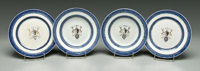 Appraisal: Chinese export armorial porcelain four pieces arms of Hannay impaling