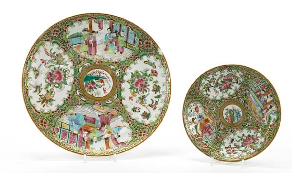 Appraisal: A group of Chinese famille plates including two small plates